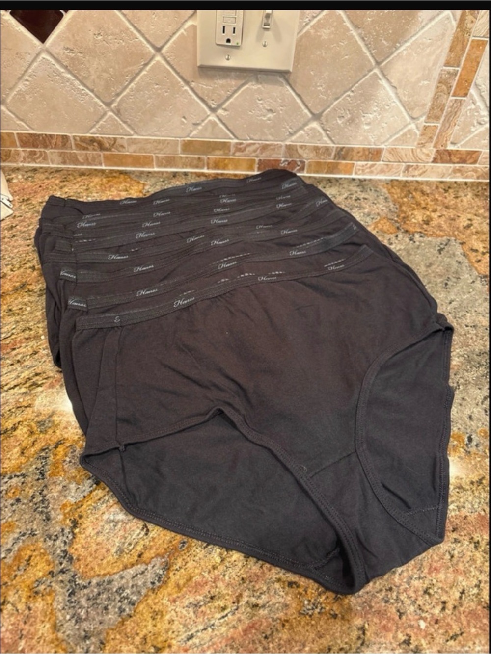 9 pair black Hanes women’s briefs